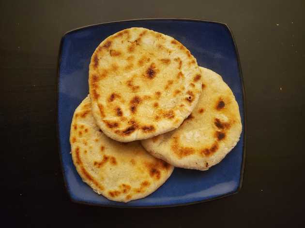 three pitas on a plate